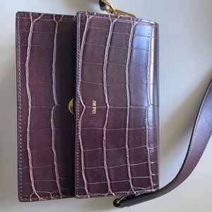 JW Pei Mini Flap bag brown crocodile vegan leather